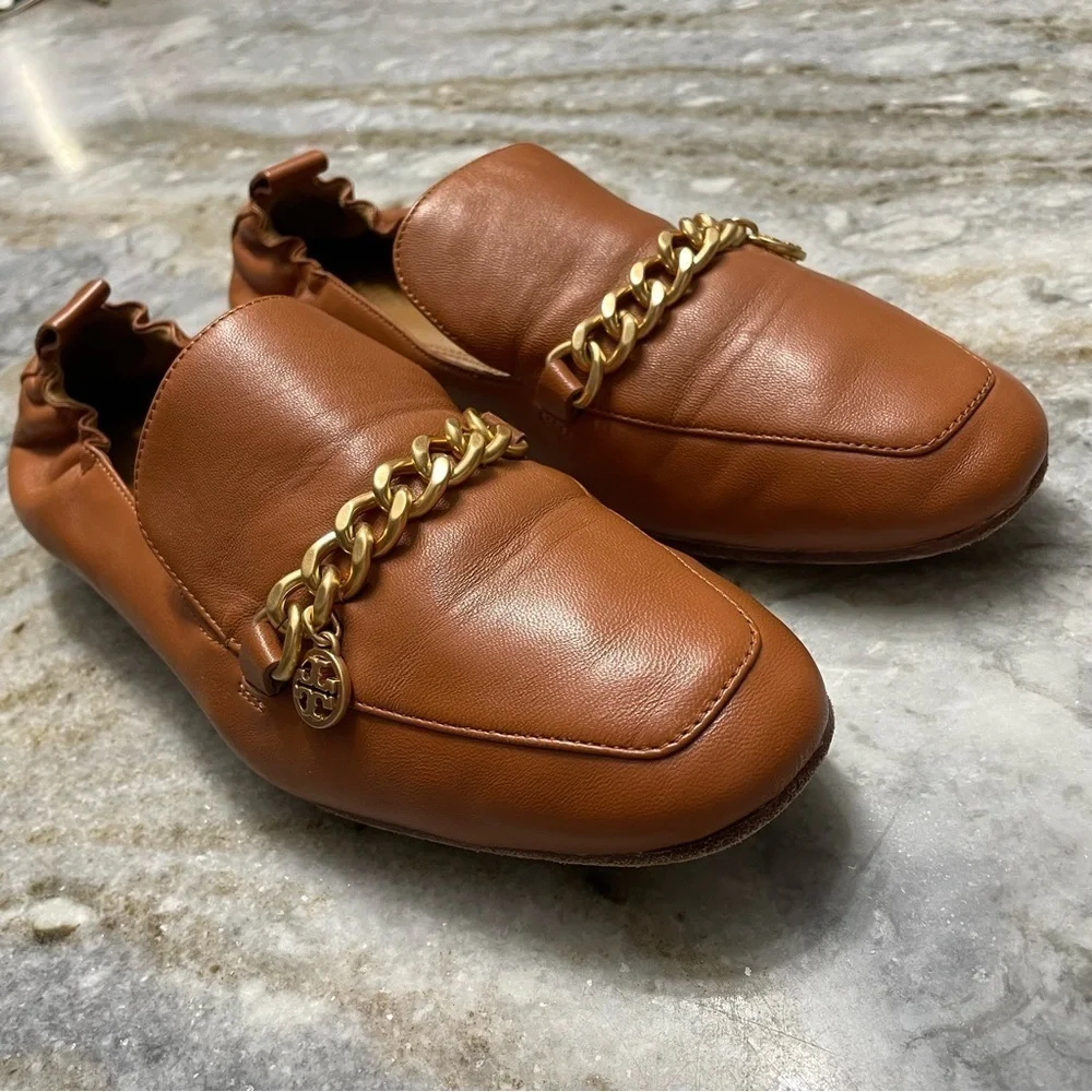 Tory Burch Mini Benton Charm Loafer Calf Leather in Amber 8